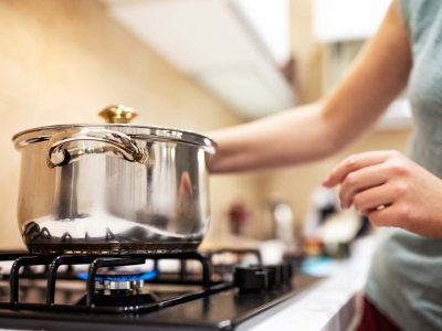 A kitchen stovetop